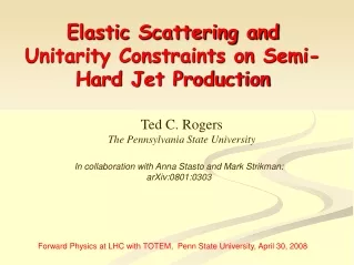 Elastic Scattering and Unitarity Constraints on Semi-Hard Jet Production