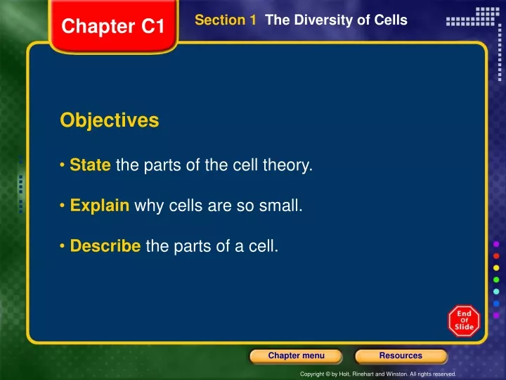 section 1 the diversity of cells