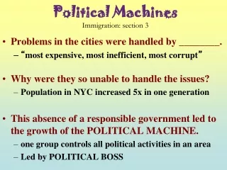 Political Machines Immigration: section 3