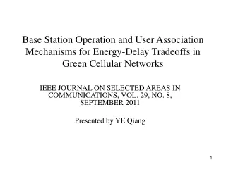 IEEE JOURNAL ON SELECTED AREAS IN COMMUNICATIONS, VOL. 29, NO. 8, SEPTEMBER 2011