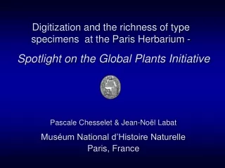 Digitization and the richness of type specimens  at the Paris Herbarium -
