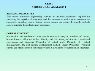 CE381  STRUCTURAL  ANALYSIS I