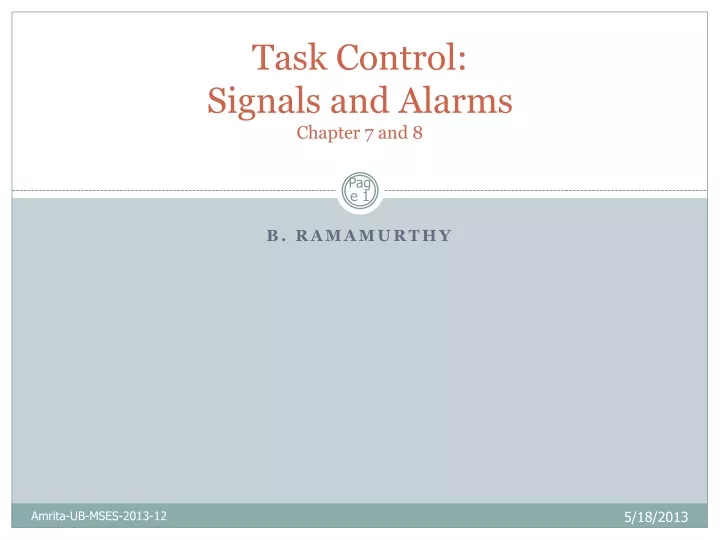 task control signals and alarms chapter 7 and 8