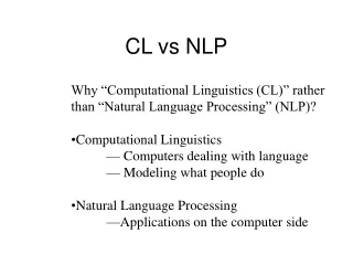 CL vs NLP