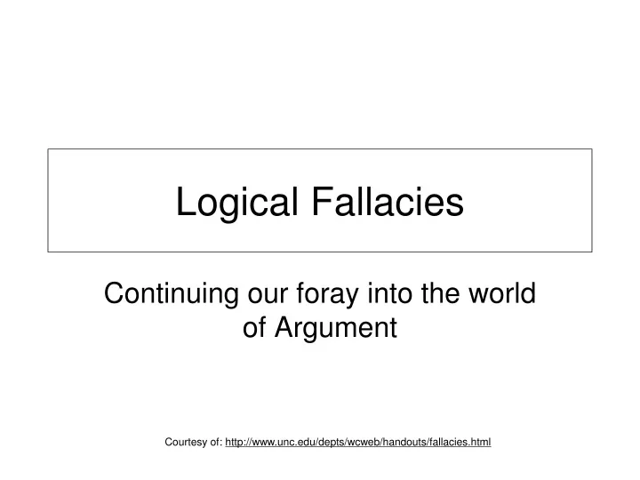 logical fallacies