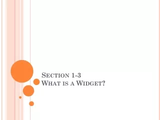 Section  1-3 What is a Widget?