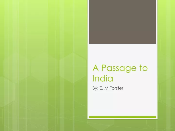 a passage to india
