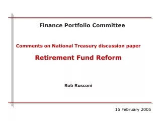 Retirement Fund Reform