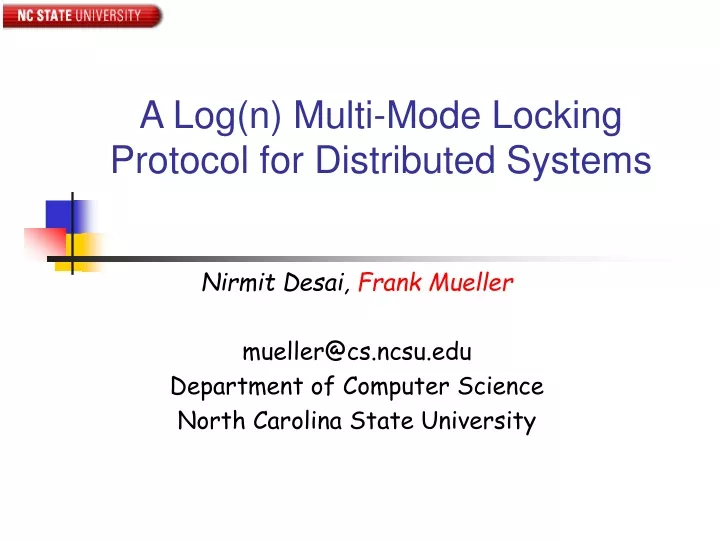 a log n multi mode locking protocol for distributed systems