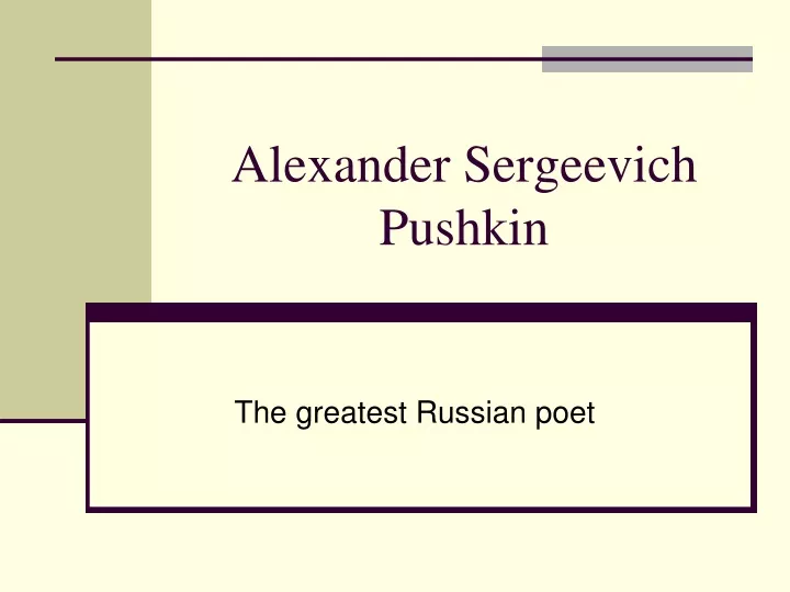 alexander sergeevich pushkin