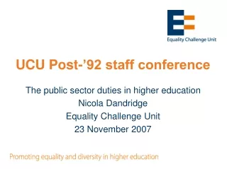 UCU Post-’92 staff conference