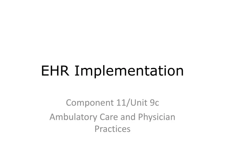 ehr implementation
