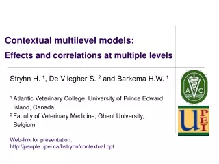 Contextual multilevel models: Effects and correlations at multiple levels