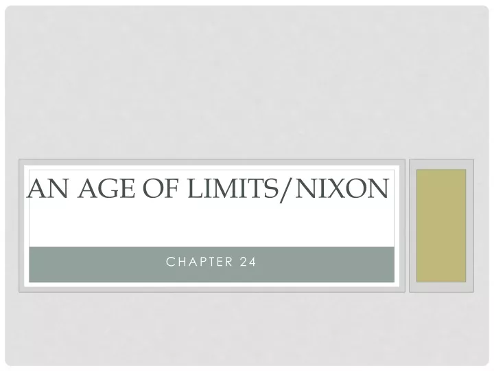 an age of limits nixon