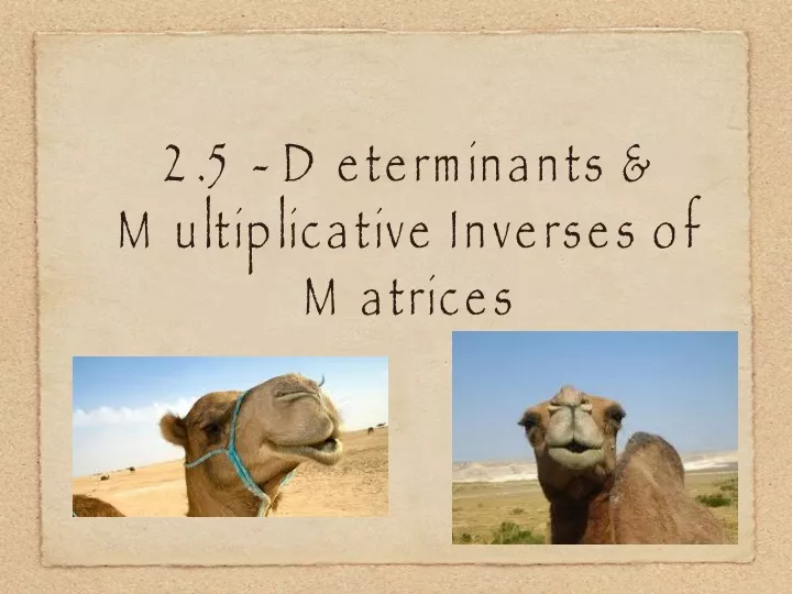 2 5 determinants multiplicative inverses of matrices