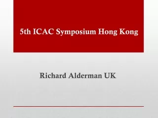 5th ICAC Symposium Hong Kong