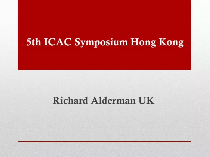 5th icac symposium hong kong