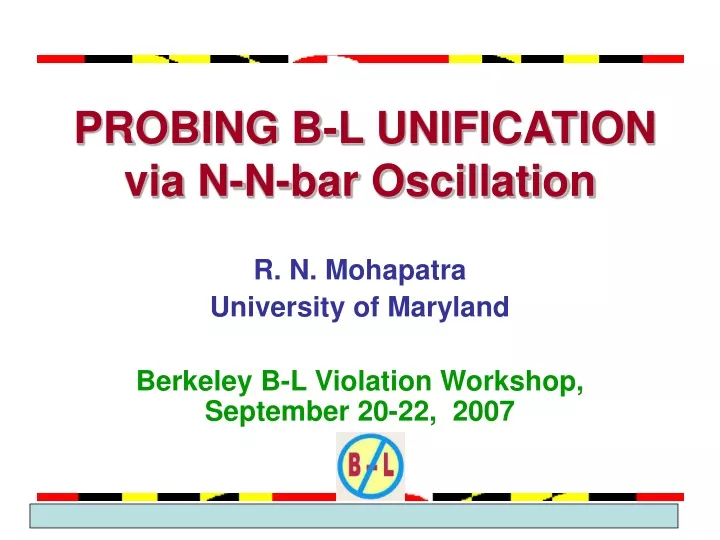 probing b l unification via n n bar oscillation