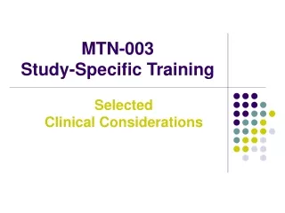 MTN-003  Study-Specific Training