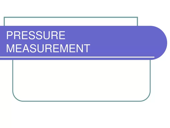 pressure measurement
