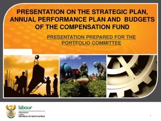PRESENTATION ON THE STRATEGIC PLAN, ANNUAL PERFORMANCE PLAN AND  BUDGETS OF THE COMPENSATION FUND