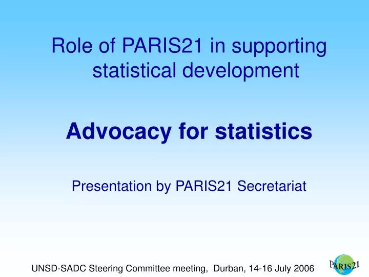 role of paris21 in supporting statistical