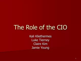 The Role of the CIO