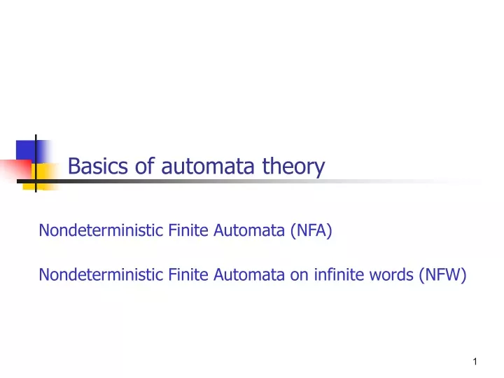 basics of automata theory