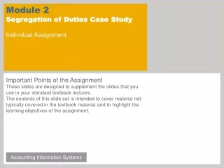 Module 2 Segregation of Duties Case Study Individual Assignment