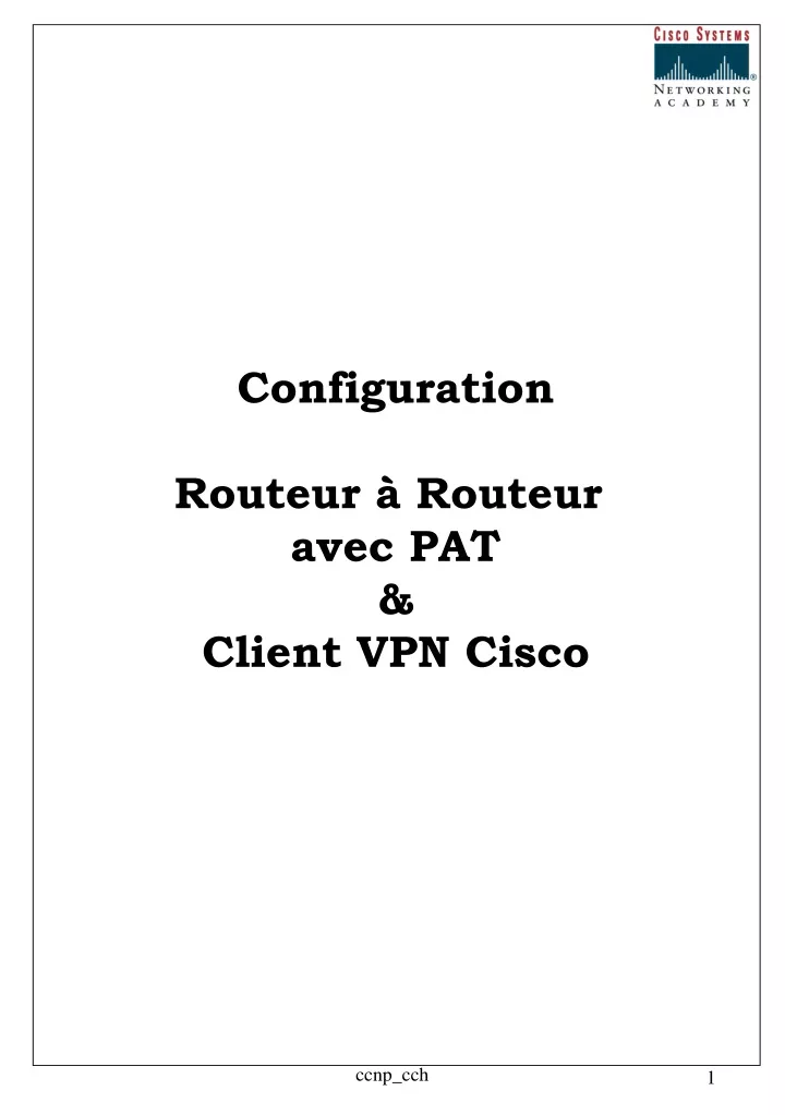 configuration routeur routeur avec pat client