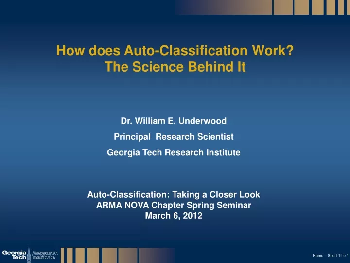 how does auto classification work the science