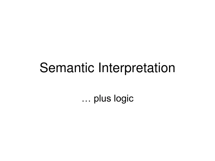 semantic interpretation