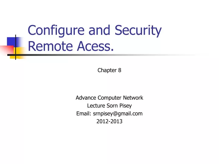 configure and security remote acess