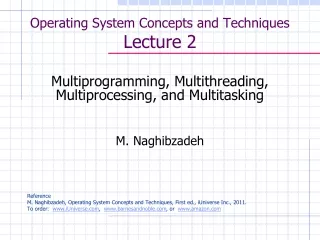 Operating System Concepts and Techniques  Lecture 2