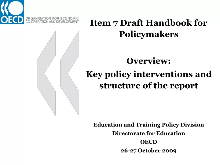 item 7 draft handbook for policymakers overview