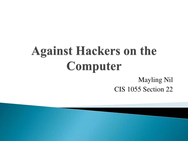 against hackers on the computer