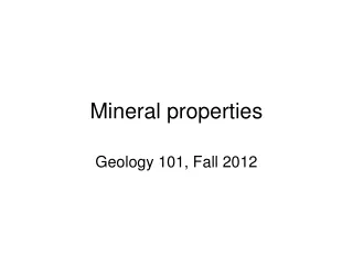 Mineral properties