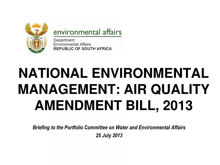 national environmental management air quality amendment bill 2013