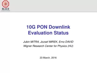 10G PON Downlink  Evaluation Status