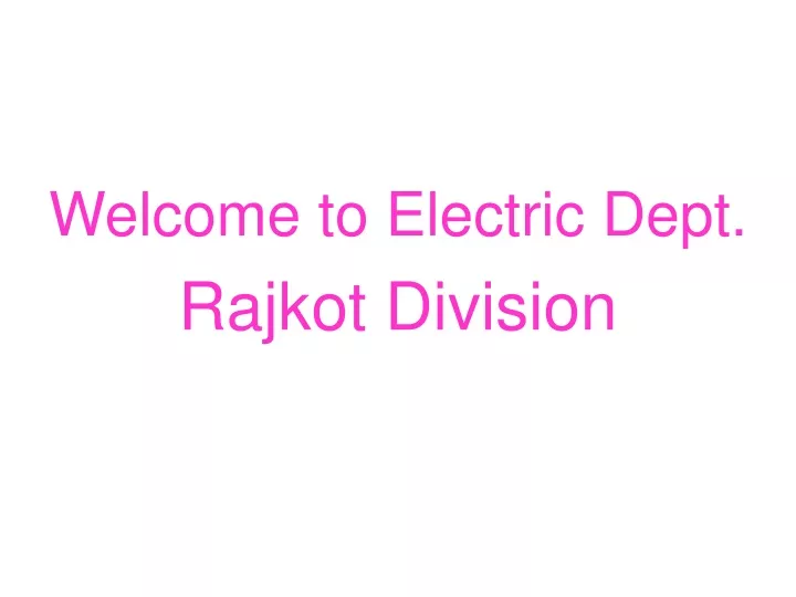 welcome to electric dept rajkot division