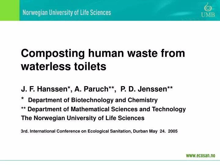 composting human waste from waterless toilets
