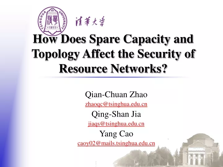 how does spare capacity and topology affect the security of resource networks