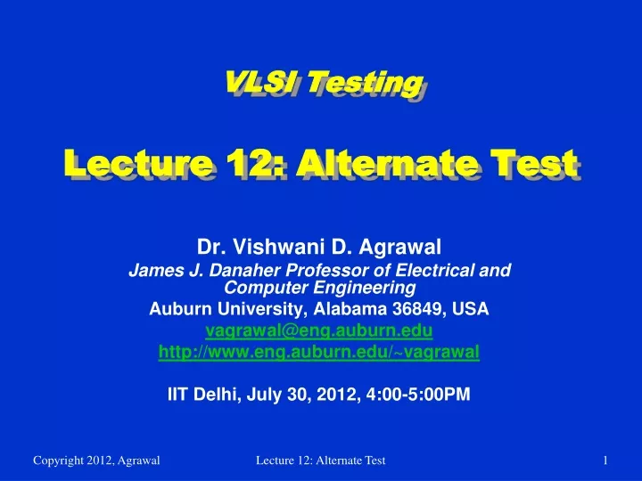 vlsi testing lecture 12 alternate test