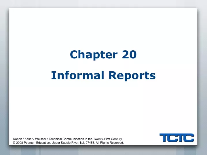 chapter 20 informal reports