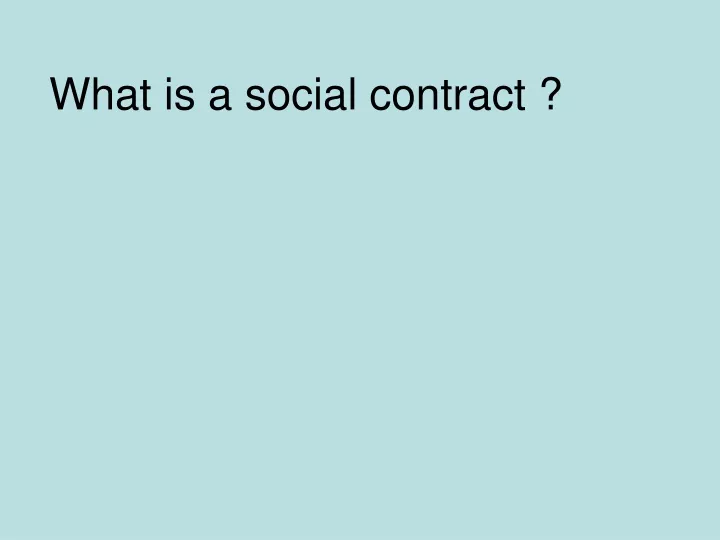what is a social contract