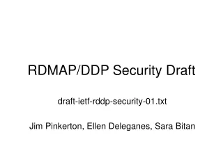 RDMAP/DDP Security Draft