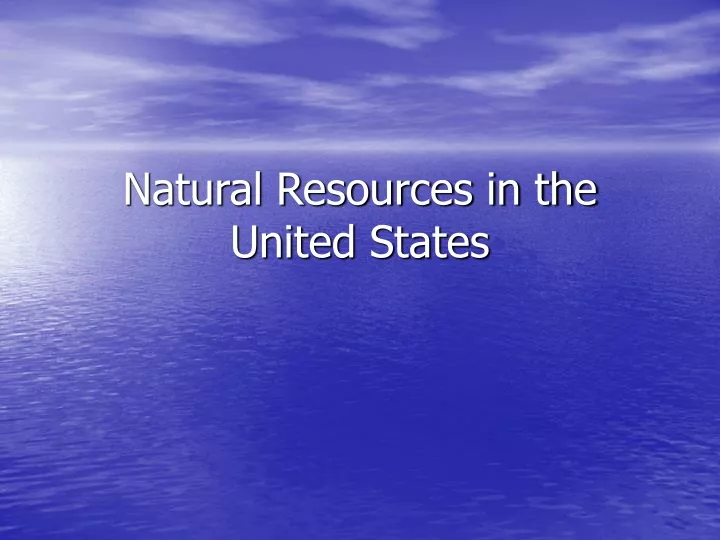 natural resources in the united states