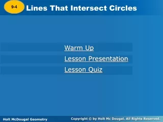 Lines That Intersect Circles