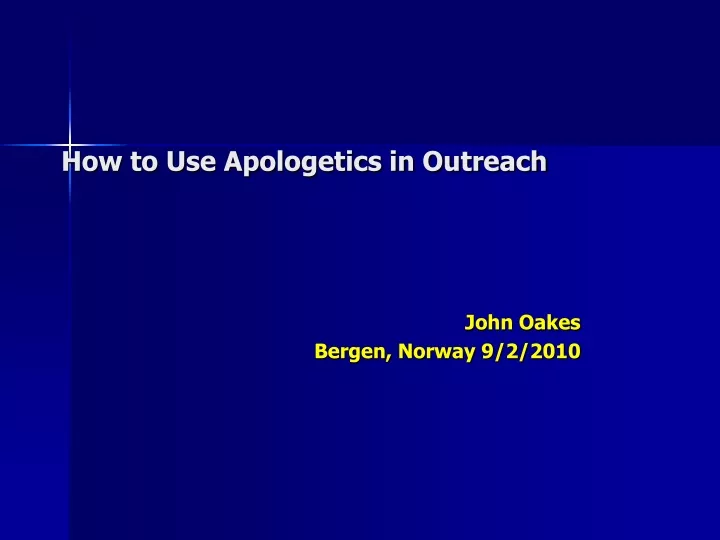 how to use apologetics in outreach