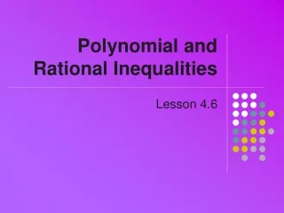 Polynomial and Rational Inequalities